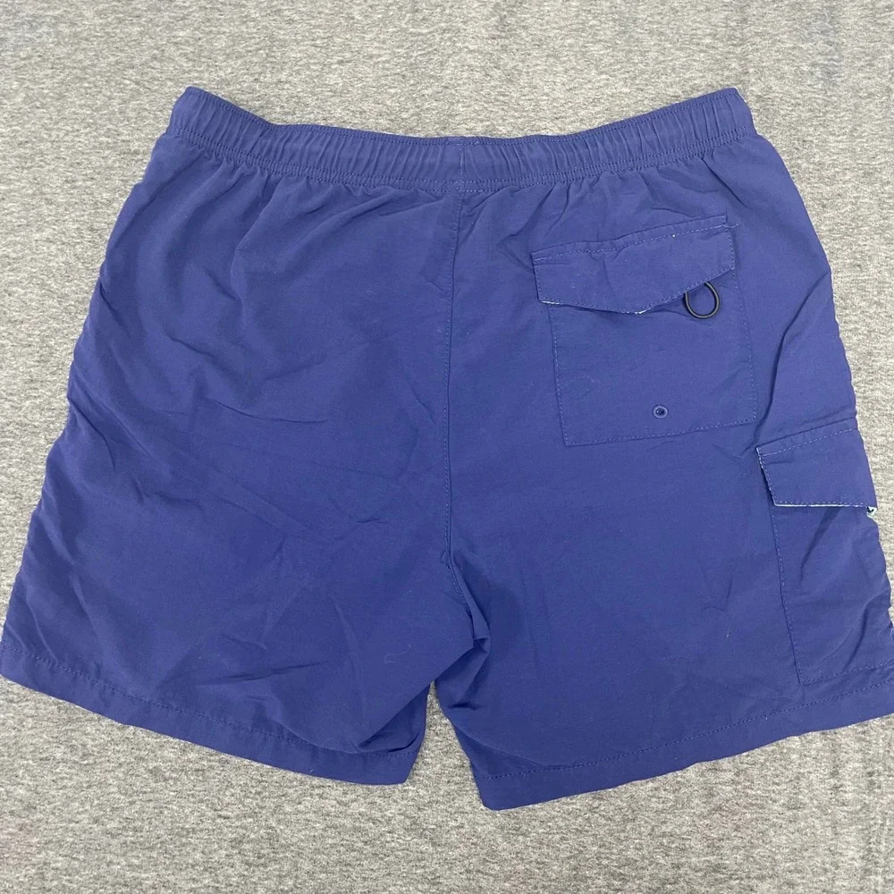 Tommy Bahama Swim Trunks Mens Medium Blue Orange Marlin Logo Cargo Pocket‎